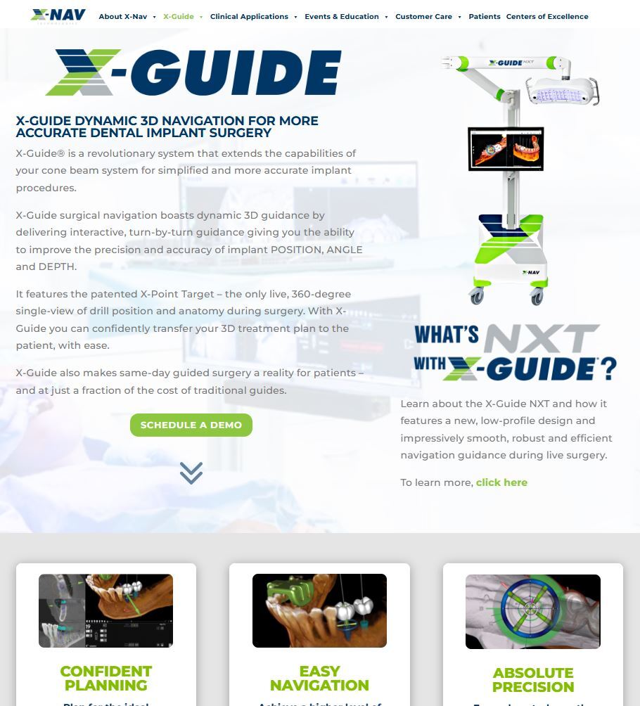 X-Guide dynamic 3D surgical navigation system used for dental implant placement