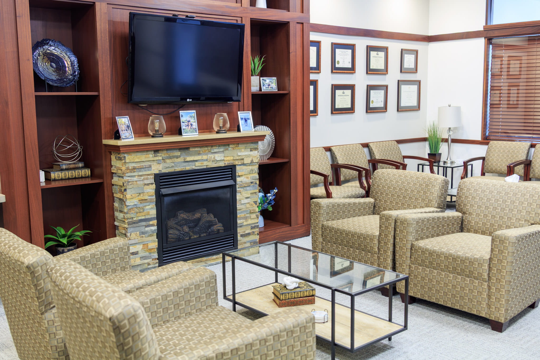Dental exam chair at Wheaton Oral Surgery in Naperville, IL